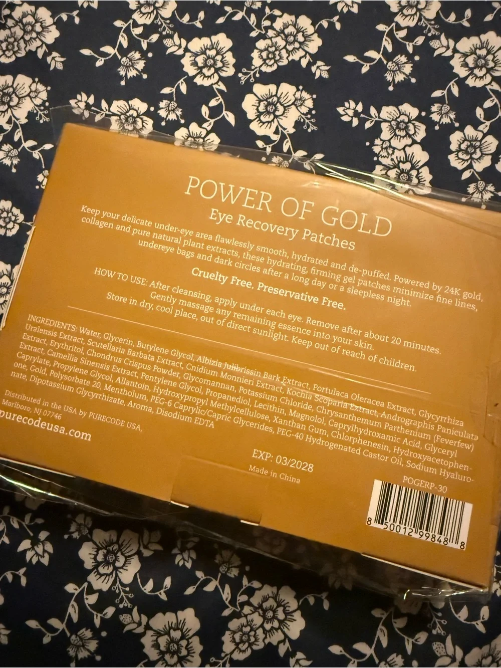 Power of Gold Eye Recovery Patches — Gold PURE CODE New Box 30 packs of 2